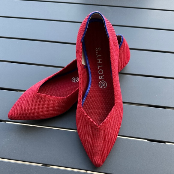Rothy's The Point Vibrant chilli Red Women's Flats 10 - Picture 2 of 6